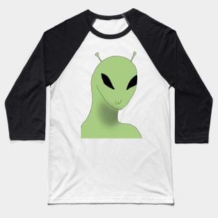 Funny Green Alien Baseball T-Shirt